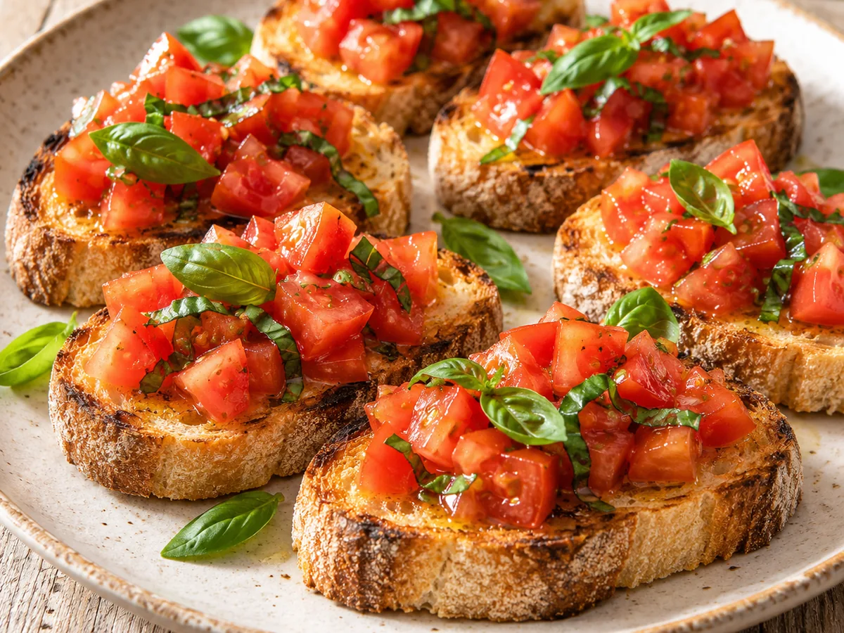Tomato and basil bruschetta