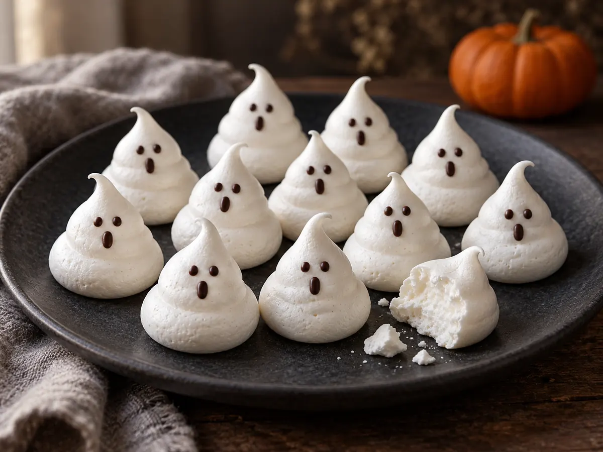 Halloween meringue ghosts
