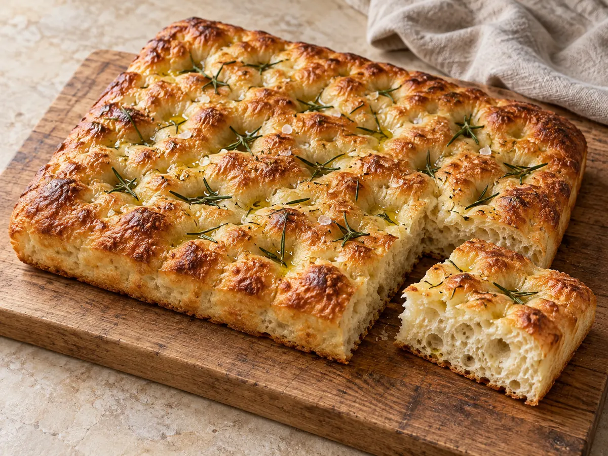 Rosemary focaccia with olive oil