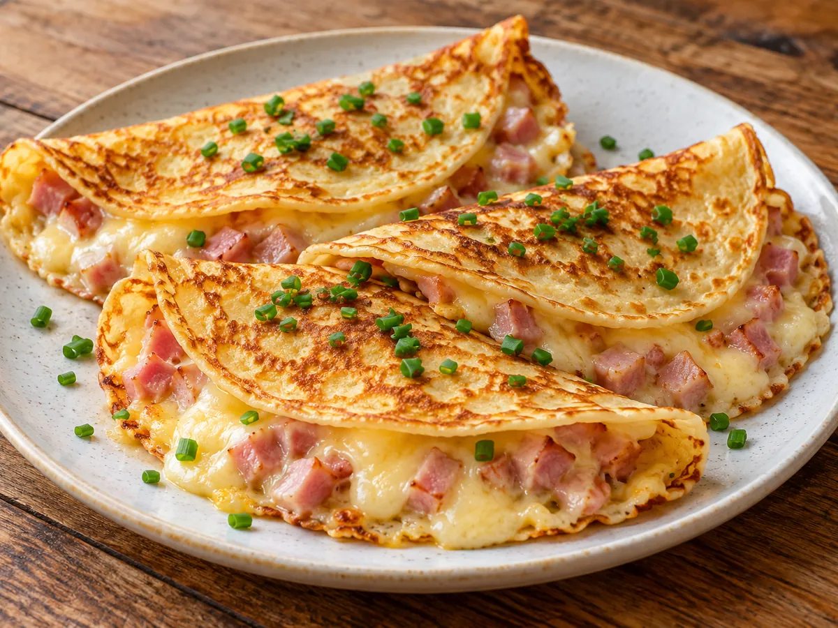 Ham-and-cheese pancakes