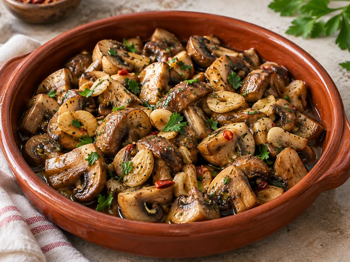 Spanish garlic mushrooms (Champiñones al ajillo)
