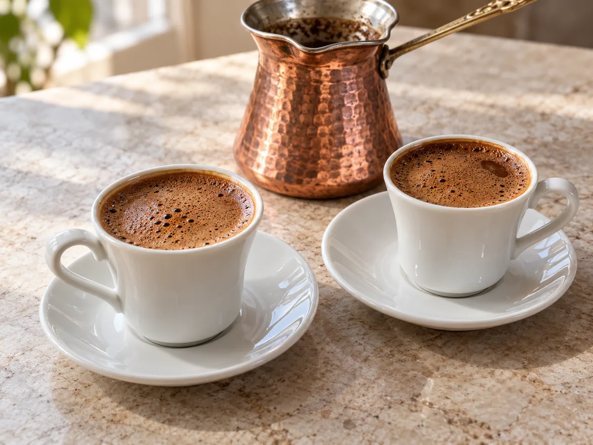 Unsweetened Turkish coffee (Türk kahvesi)