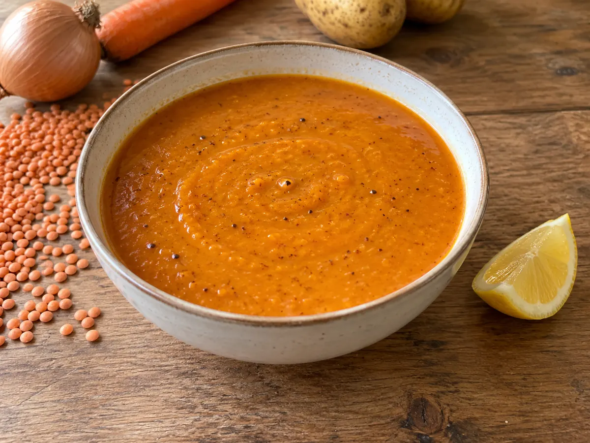 Turkish red lentil soup (Mercimek çorbası)