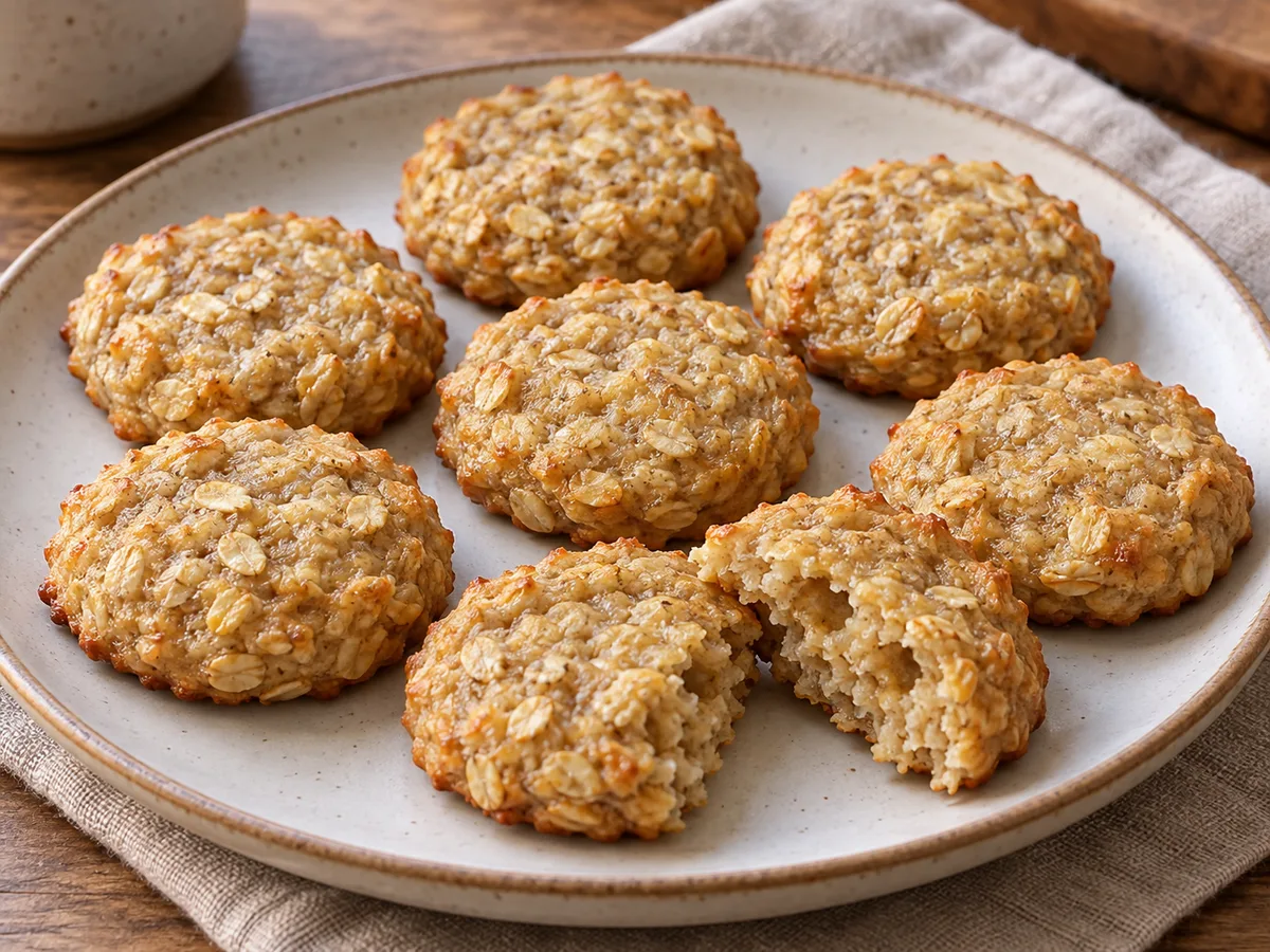 Soft two-ingredient banana oat cookies