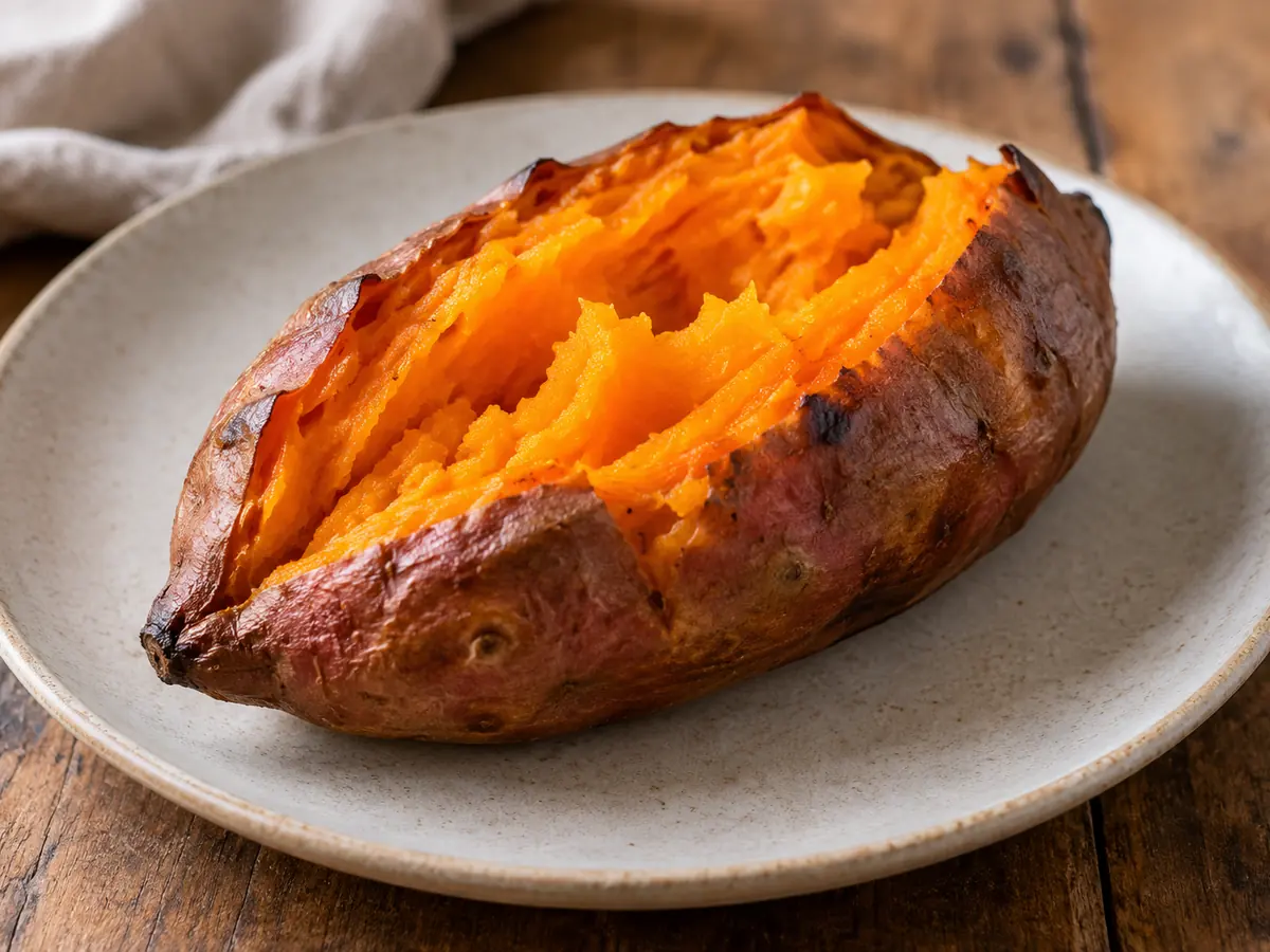 Whole baked sweet potatoes without foil